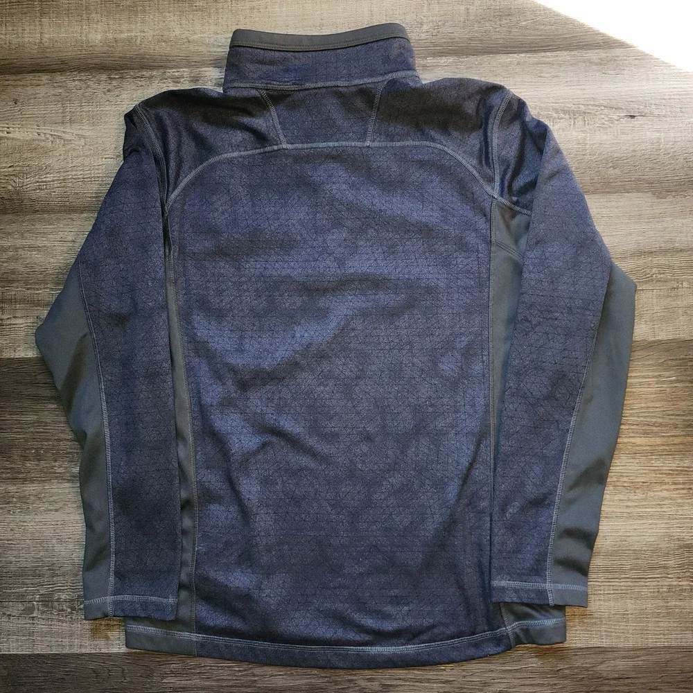 The North Face Mens Gray Geometric Pattern Quarter Zip Pullover Sweater Large